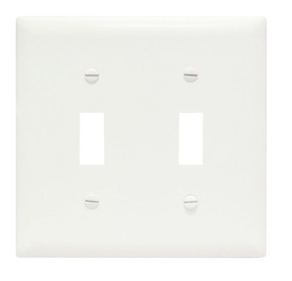 Pass & Seymour Toggle Switch Openings, Two Gang, White
