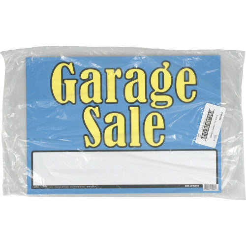Hillman Blue and Yellow Garage Sale Sign