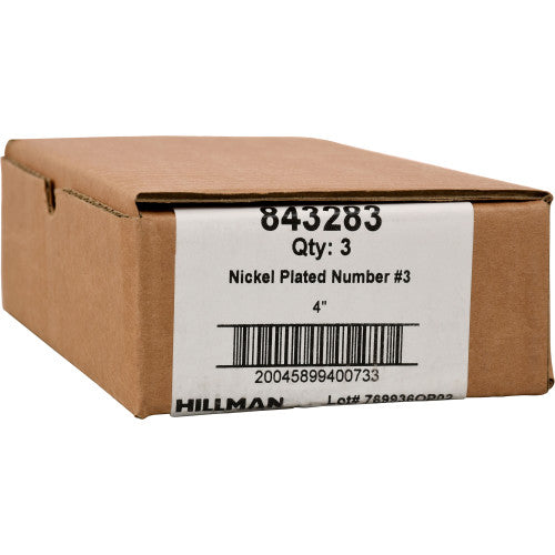 Hillman Distinctions Adhesive House Number 3 Nickel