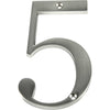 Hillman Distinctions Flush Mount House Number 5 Nickel
