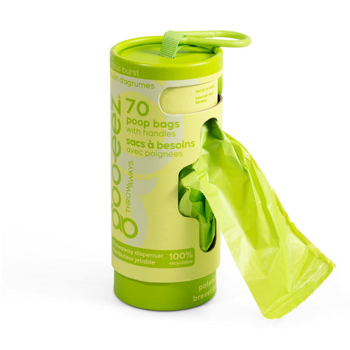 Goo-eez Throwaways Poop Bag Dispenser - Citrus Burst (70 Bags)