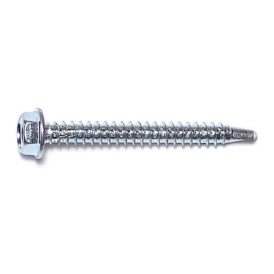 Monster Fastener Zinc Plated Steel Hex Washer Head Self-Drilling Screws