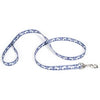 Dog Leash, Plaid/Bones, Blue Nylon, 1-In. x 6-Ft.
