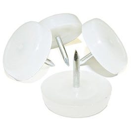 TruGuard Nail-On Cushion White Plastic Base Furniture Glides
