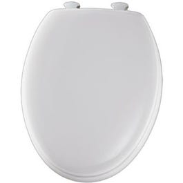 Elongated Molded Wood Toilet Seat, Easy-Clean & Change(TM) Hinge, White