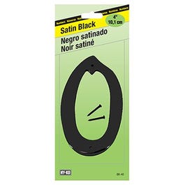 Address Number, Satin Black Zinc, 4-In., "0"