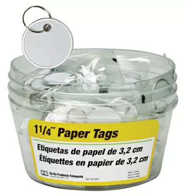 Hy-ko Products Company 1-1/4 Paper Key Tag W/ring - 5pc/bag