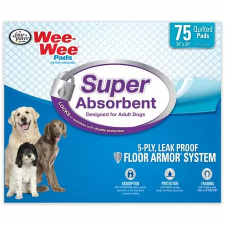 Four Paws Inc Wee-Wee® Super Absorbent Pads With Insta-Rise® Border