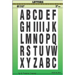 Address Letters, Vinyl Adhesive, Black on White, 2-In., Pkg.