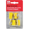 Gardner Bender 4 AWG 1/2 In. Stud Size Yellow Vinyl-Insulated Barrel Ring Terminal (4-Pack)