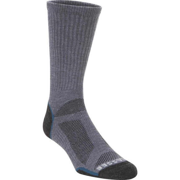 Hiwassee Trading Company Large Charcoal/Blue Lightweight Performance Tech Crew Sock