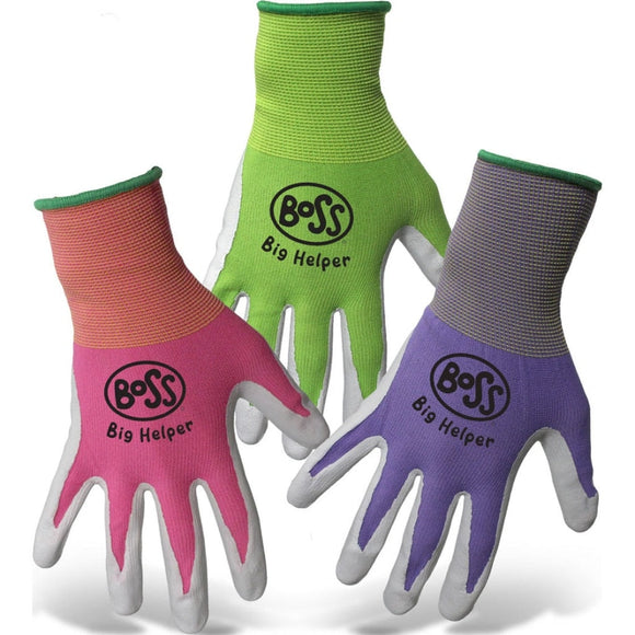 Boss Kid's Big Helper Nylon Shell Nitrile Palm Glove